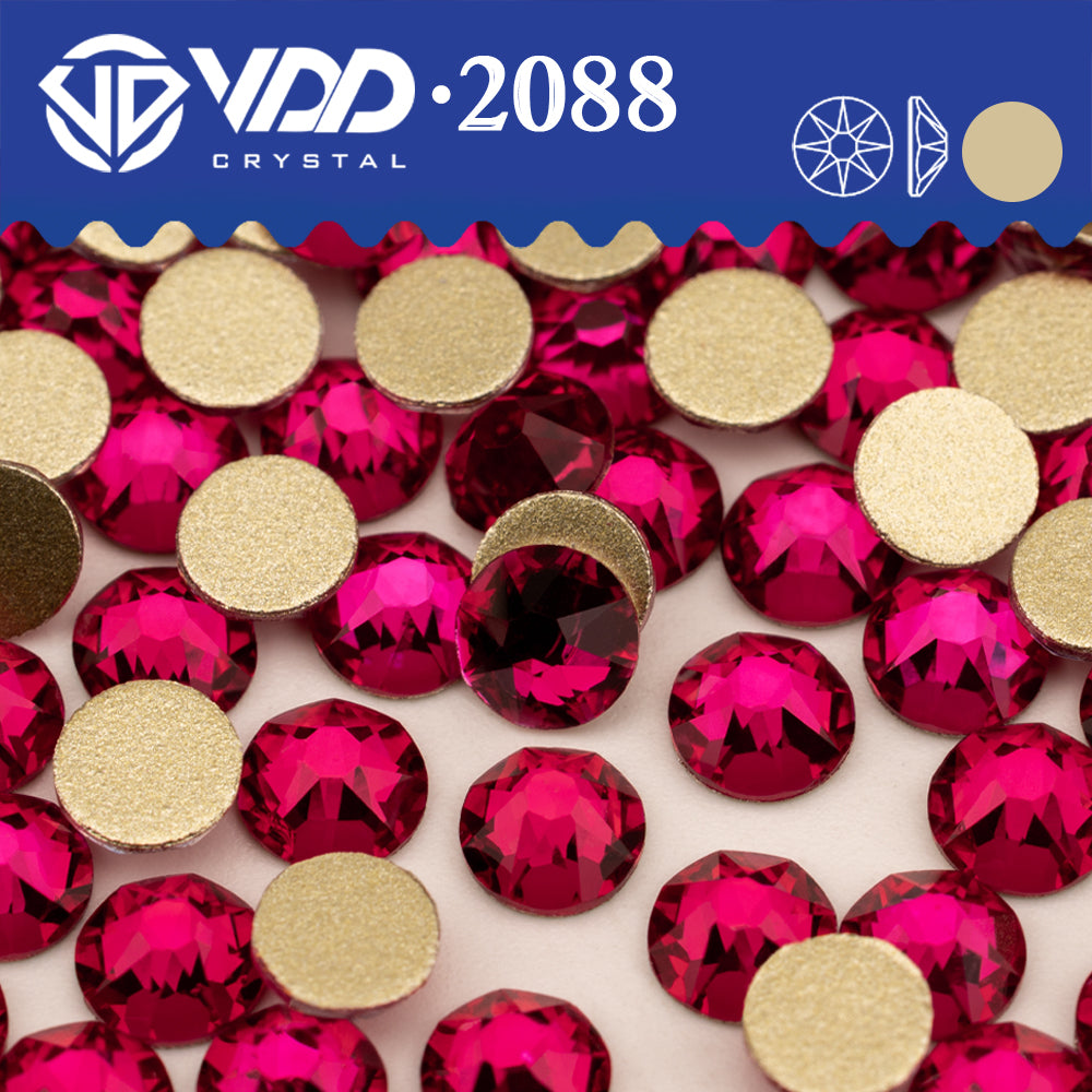 VDD 228 Magenta 2088 Non-hotfix Rhinestones High Quality AAAAA 8 Big 8 Small Glass Crystal Flatback Strass Stones BD888-228