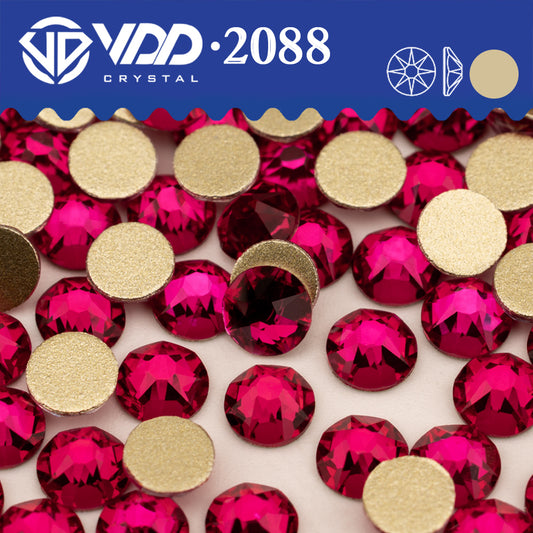 VDD 013 Siam Ocean Series - Cristales de imitación de vidrio sin fijación en caliente de alta calidad, piedras de estrás con parte posterior plana