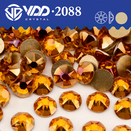 VDD 227 Amber Shimmer SS16-SS30 High Quality AAAAA 2088 8 Big 8 Small Rhinestone Flatback Glitter Stone Crafts Nail Art Accessories