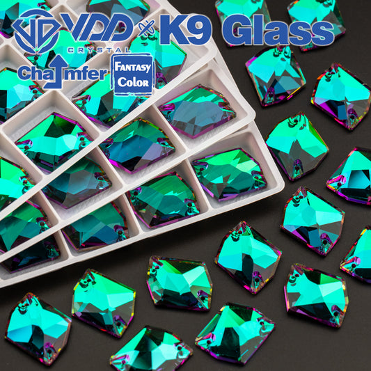 VDD Cosmic 17x21mm 15Pcs Heliotrope Color Top Quality K9 Glass Sew on Rhinestones Sewing Crystal Flatback Garment Decorations