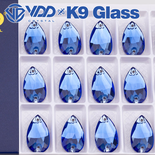 VDD 013 Siam Ocean Series - Cristales de imitación de vidrio sin fijación en caliente de alta calidad, piedras de estrás con parte posterior plana