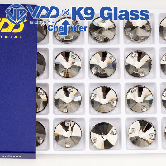 VDD Rivoli S103 Black Diamond Top Quality K9 Glass Sew on Rhinestones Crystal Flatback Sewing Strass Stones for Garment Wedding Dress