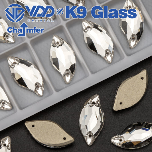 VDD S101 Crystal Leaf Top Quality K9 Glass Sew on Rhinestones Crystal Flatback Sewing Stones for Clothes Decorations