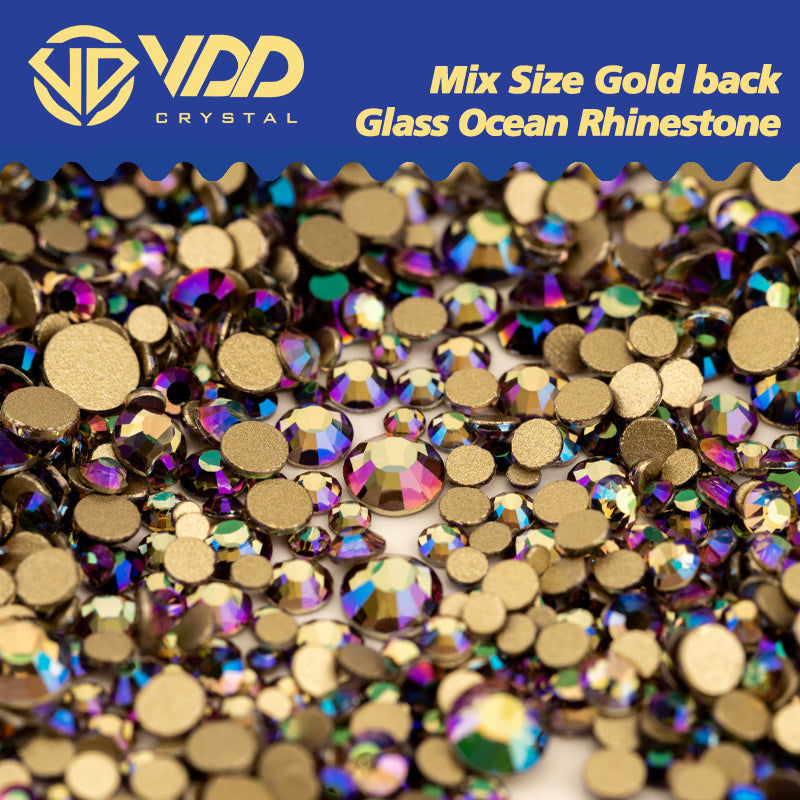 VDD 224 Ghost Dream Mix Size SS4-SS20 Gold-Back Rhinestones High Quality Glass Crystal Flatback Strass Stones AAmix-A54