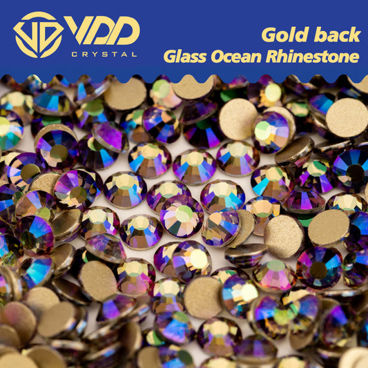 VDD  224 Ghost Dream  High Quality Glass Rhinestones Crystal Gold Flatback Strass Stones For Nail Art Crafts DIY Decorations