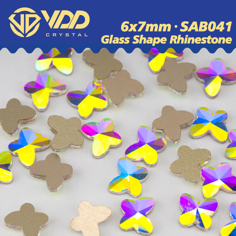 VDD 6x7mm - SAB41 100/500/1440Pcs Glass Shape Crystal Rhinestones Crystal AB Flatback Glitter Stones For DIY Nail Art Decorations  SAB Series