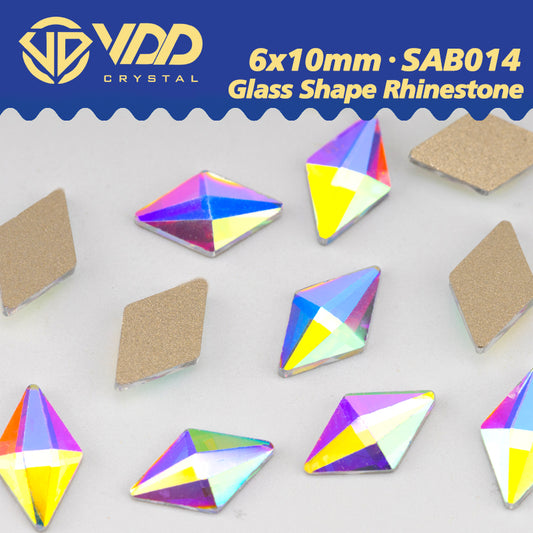 VDD  6x10mm - SAB14  100/500/1440Pcs Glass Shape Crystal Rhinestones Crystal AB Flatback Glitter Stones For DIY Nail Art Decorations  SAB Series
