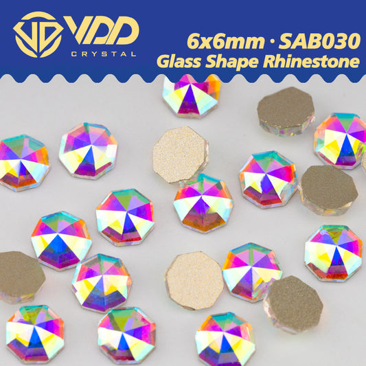 VDD  6x6mm - SAB30  100/500/1440Pcs Glass Shape Crystal Rhinestones Crystal AB Flatback Glitter Stones For DIY Nail Art Decorations  SAB Series