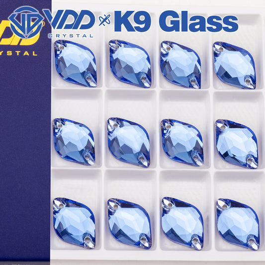 VDD 013 Siam Ocean Series - Cristales de imitación de vidrio sin fijación en caliente de alta calidad, piedras de estrás con parte posterior plana