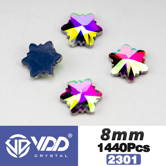 VDD 2301-8mm Wholesale 1440Pcs Rectangle Glass Rhinestones Crystal AB Flatback HotFix Strass Shape 3D Stones For Nail Art DIY Decorations