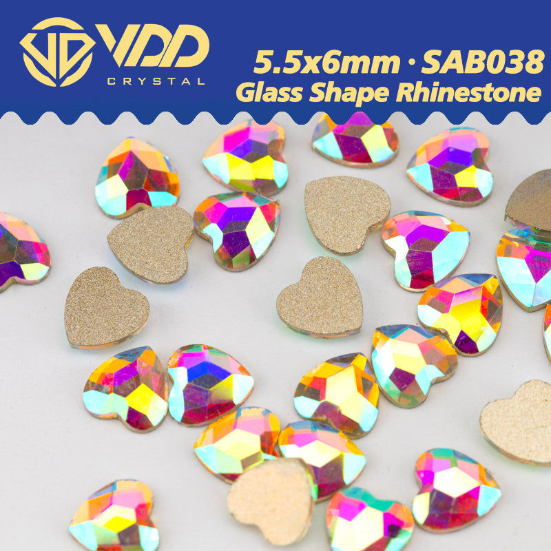 VDD 5.5x6mm - SAB38  100/500/1440Pcs Glass Shape Crystal Rhinestones Crystal AB Flatback Glitter Stones For DIY Nail Art Decorations  SAB Series