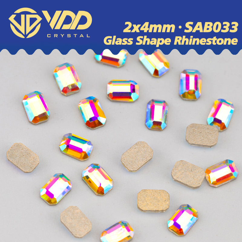 VDD 2x4mm - SAB33  100/500/1440Pcs Glass Shape Crystal Rhinestones Crystal AB Flatback Glitter Stones For DIY Nail Art Decorations  SAB Series