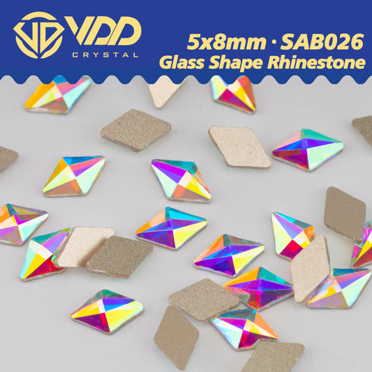 VDD  5x8mm - SAB26  100/500/1440Pcs Glass Shape Crystal Rhinestones Crystal AB Flatback Glitter Stones For DIY Nail Art Decorations  SAB Series