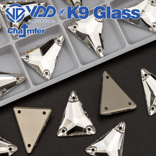 VDD Long-triangle Top Quality K9 Glass Sew on Rhinestone Sewing Crystal  Flat Back Strass for Clothes Decoration Wedding Dress