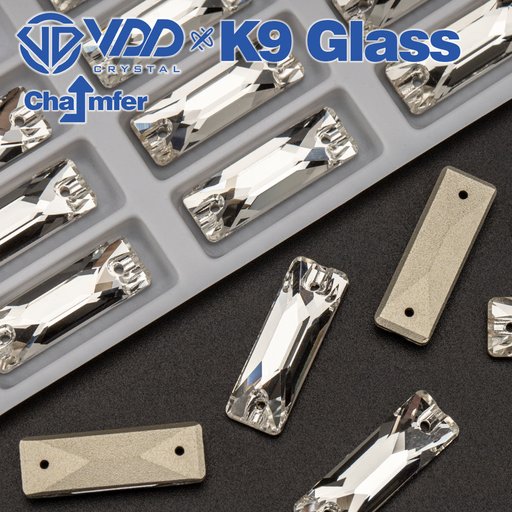 VDD Baguette High Quality Sewing Strass K9 Glass Stones Clear Crystal FlatBack for Clothing Accessories Sew on Rhinestone