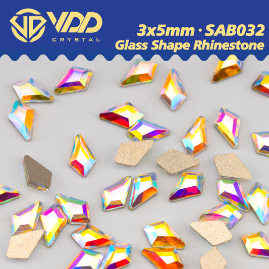 VDD  3x5mm - SAB32  100/500/1440Pcs Glass Shape Crystal Rhinestones Crystal AB Flatback Glitter Stones For DIY Nail Art Decorations  SAB Series