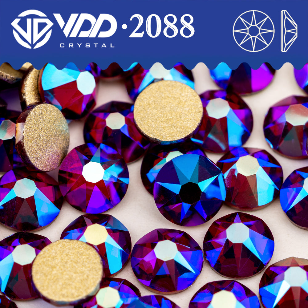 VDD 096 Garnet AB SS16-SS30 High Quality AAAAA 2088 8 Big 8 Small Rhinestone Flatback Glitter Stone Crafts Nail Art Accessories