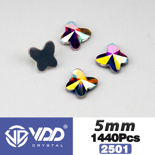 VDD  2501-5mm Wholesale 1440Pcs Rectangle Glass Rhinestones Crystal AB Flatback HotFix Strass Shape 3D Stones For Nail Art DIY Decorations