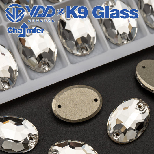VDD S101 Crystal Oval Top Quality K9 Glass Sew on Rhinestones Crystal Flatback Sewing Stones for Clothes Decorations