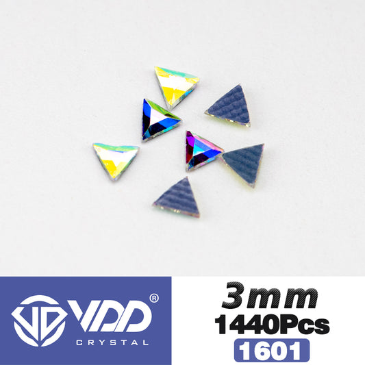 VDD 1601-3mm  Wholesale 1440Pcs Rectangle Glass Rhinestones Crystal AB Flatback HotFix Strass Shape 3D Stones For Nail Art DIY Decorations