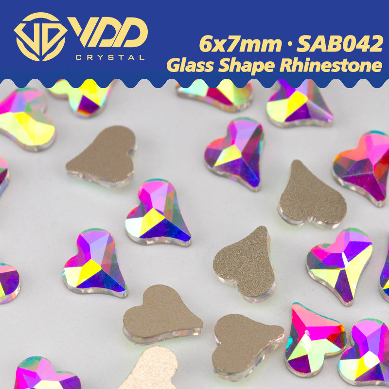 VDD 6x7mm - SAB42 100/500/1440Pcs Glass Shape Crystal Rhinestones Crystal AB Flatback Glitter Stones For DIY Nail Art Decorations  SAB Series