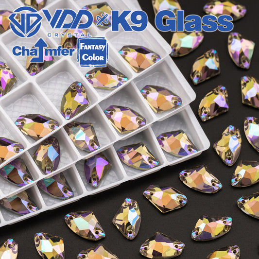 VDD Galactic 9x14mm 36Pcs Ghost Light Color Top Quality K9 Glass Sew on Rhinestone Sewing Crystal Flatback Clothes Decorations
