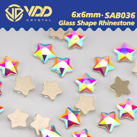 VDD   6x6mm - SAB36 100/500/1440Pcs Glass Shape Crystal Rhinestones Crystal AB Flatback Glitter Stones For DIY Nail Art Decorations  SAB Series