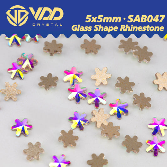 VDD  5x5mm - SAB47 100/500/1440Pcs Glass Shape Crystal Rhinestones Crystal AB Flatback Glitter Stones For DIY Nail Art Decorations  SAB Series