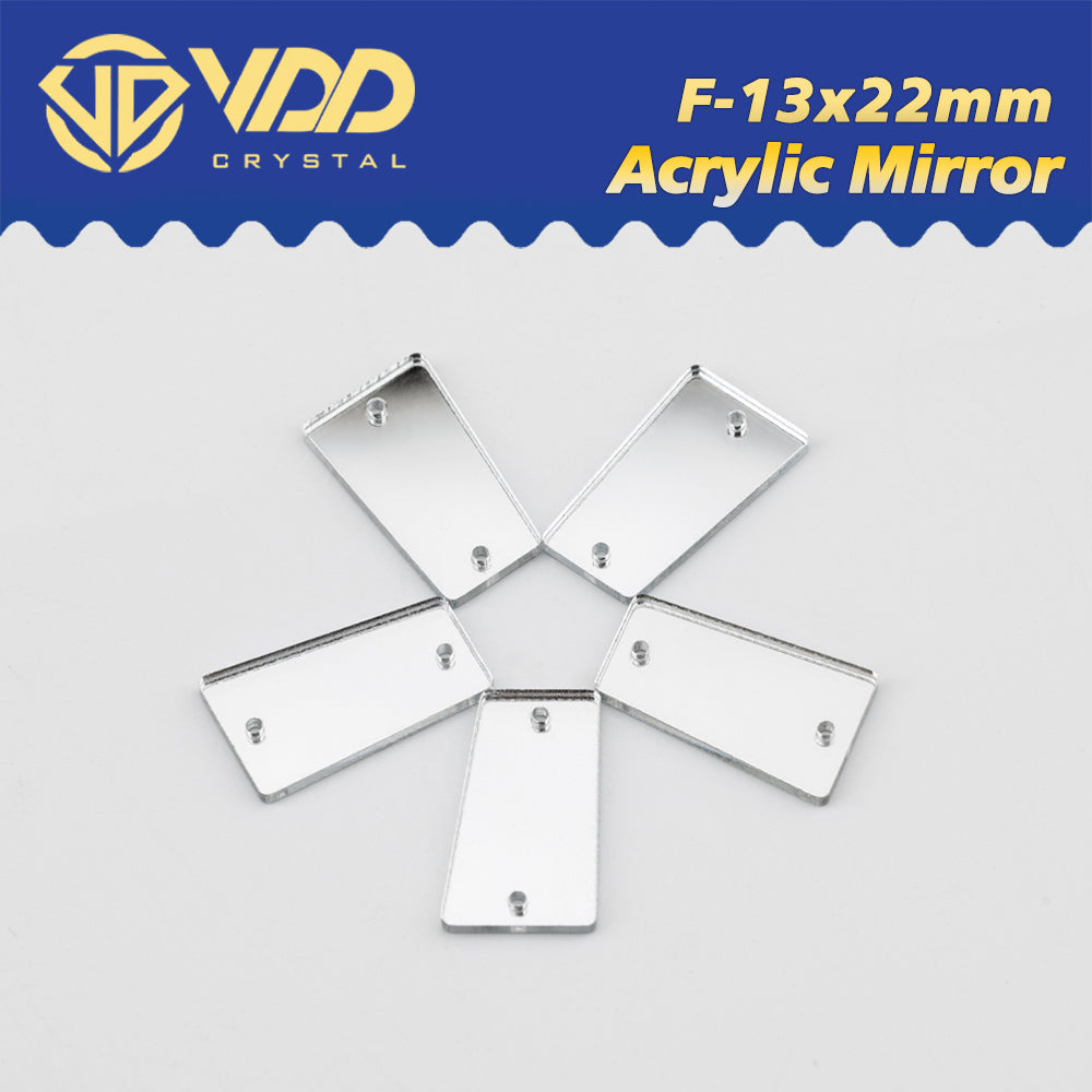 VDD 30/60/200Pcs F-13x22mm White Acrylic Mirror Sewing Rhinestones Sew On DIY Crafts Flat Back Sewing For Garment Decorations