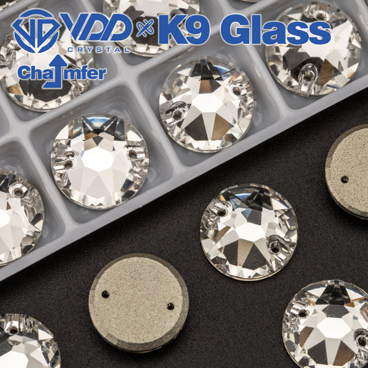 VDD 8 Big 8 Small High Quality K9 Sew on Rhinestones Sewing Glass Clear Crystals Flat Back for Clothes Accessories Wedding Dress