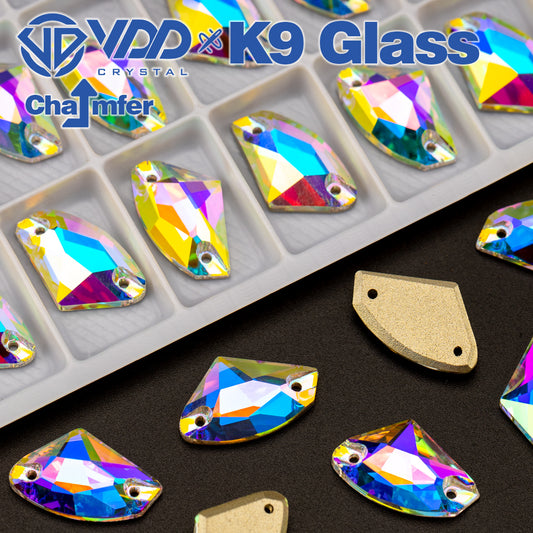 VDD S255 Crystal AB Galactic Top Quality K9 Glass Sew on Rhinestones Crystal Flatback Sewing Stones for Clothes Decorations