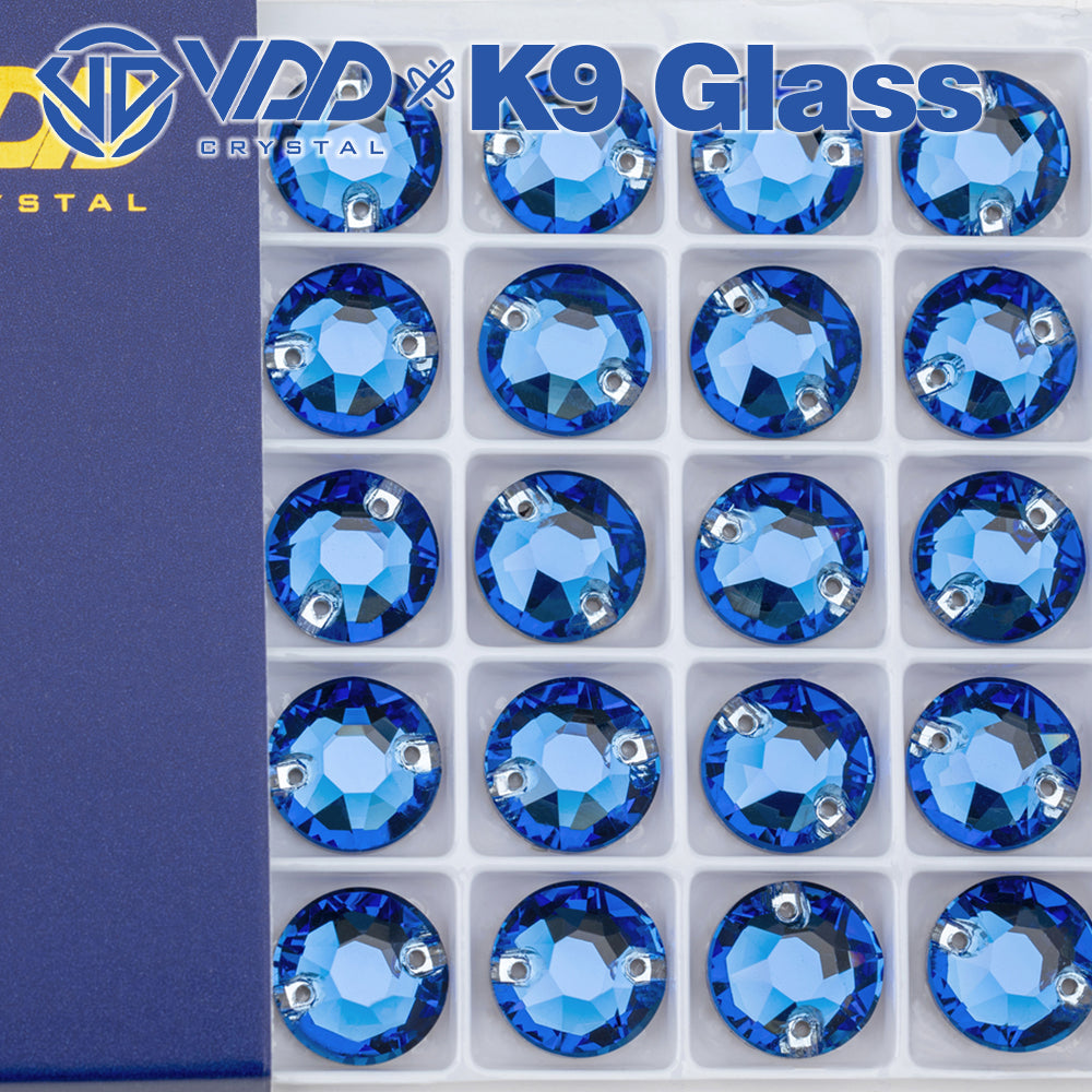 VDD S117 Royal Blue 8 Big 8 Small K9 Glass Sew On Rhinestones High Quality AAAAA Crystal Flatback Sewing Strass Stones DB-S117