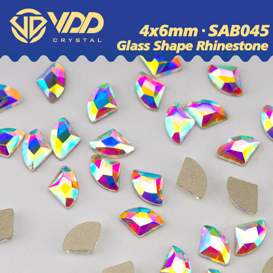VDD  4x6mm - SAB45 100/500/1440Pcs Glass Shape Crystal Rhinestones Crystal AB Flatback Glitter Stones For DIY Nail Art Decorations  SAB Series