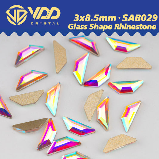 VDD   3x8.5mm - SAB29  100/500/1440Pcs Glass Shape Crystal Rhinestones Crystal AB Flatback Glitter Stones For DIY Nail Art Decorations  SAB Series