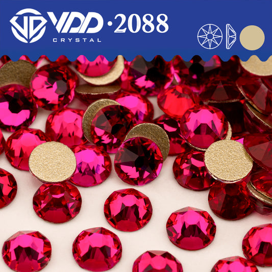 VDD 128 Berry Rose SS16-SS30 High Quality AAAAA 2088 8 Big 8 Small Rhinestone Flatback Glitter Stone Crafts Nail Art Accessories