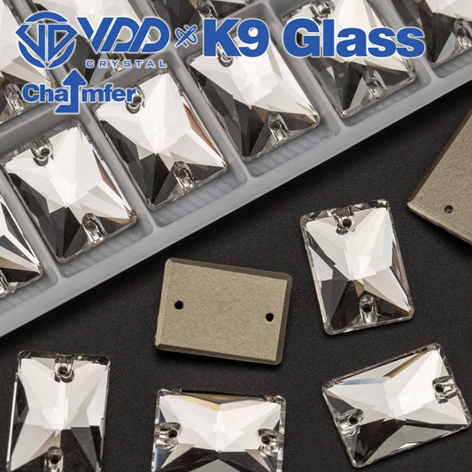 VDD Rectangle K9 Glass Sew on Rhinestone Sewing Clear Crystal Flatback Strass Stone for Crafts Clothes Accessories Wedding Dress