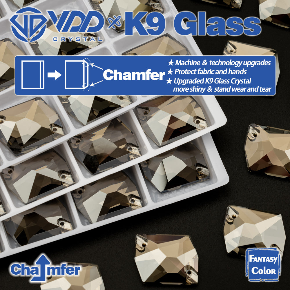 VDD Cosmic 17x21mm 15Pcs Greige Color Top Quality K9 Glass Sew on Rhinestone Sewing Crystal Flatback Garment Decorations