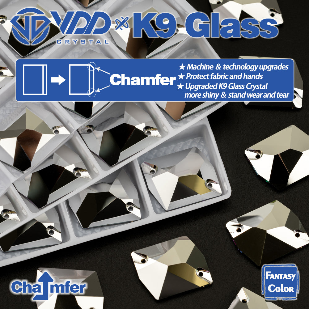 VDD Cosmic 17x21mm 15Pcs Labrador Color Top Quality K9 Glass Sew on Rhinestone Sewing Crystal Flatback Garment Decorations