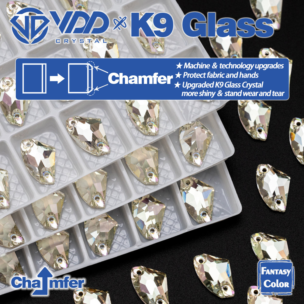 VDD Galactic 9x14mm 36Pcs Glimmer Top Quality K9 Glass Sew on Rhinestones Crystal Flatback Stones Garment Decorations