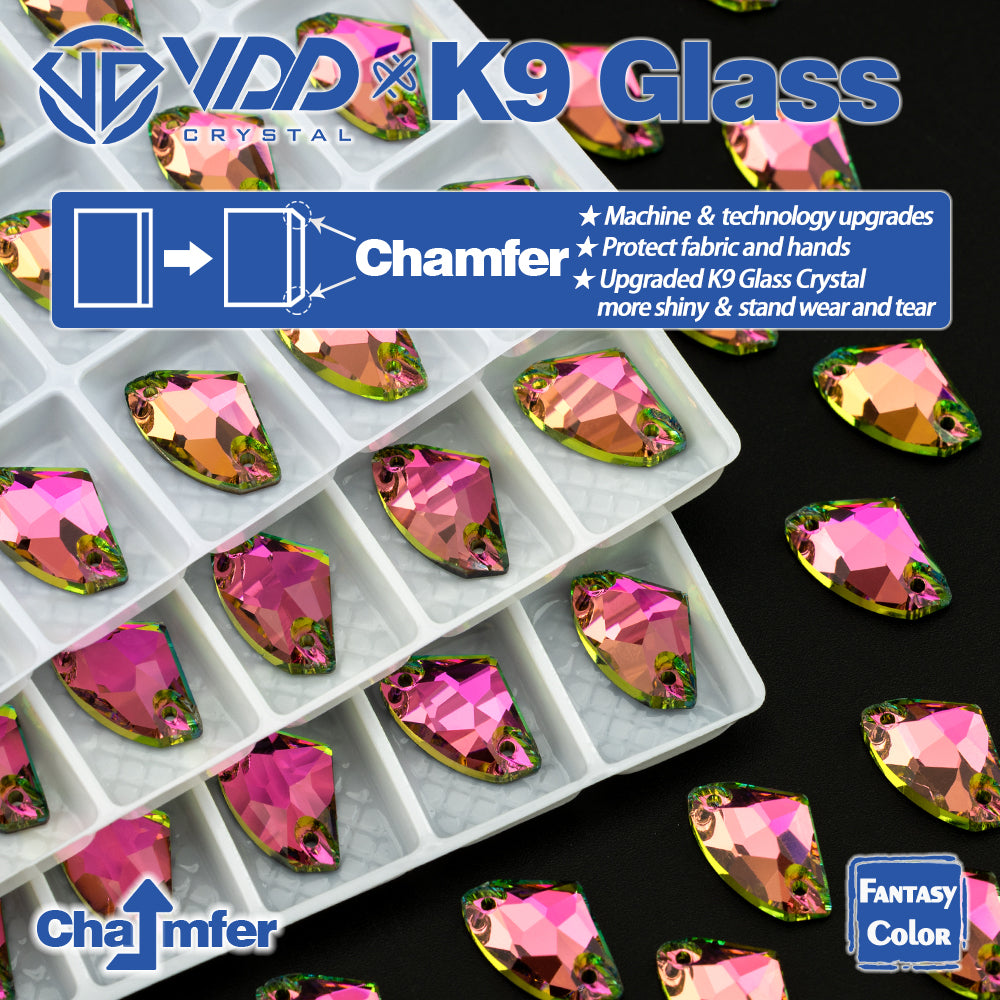 VDD Galactic 9x14mm 36Pcs Rose Pulse Top Quality K9 Glass Sew on Rhinestones Crystal Flatback Stones Garment Decorations