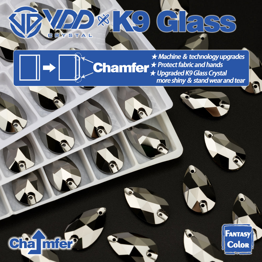 VDD Galactic 9x14mm 36Pcs Labrador Color Top Quality K9 Glass Sew on Rhinestones Crystal Flatback Stones Garment Decorations