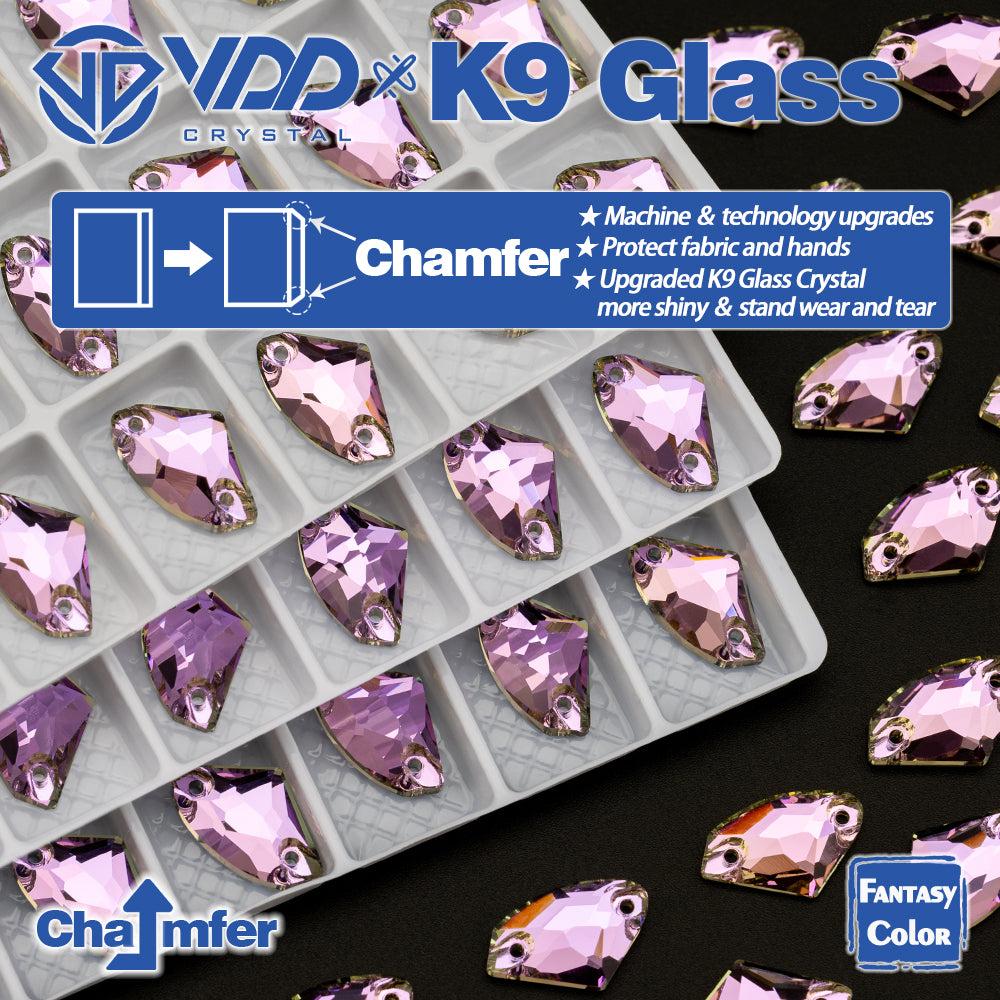 VDD Galactic 9x14mm 36Pcs Violet Beam Top Quality K9 Glass Sew on Rhinestones Crystal Flatback Stones Garment Decorations