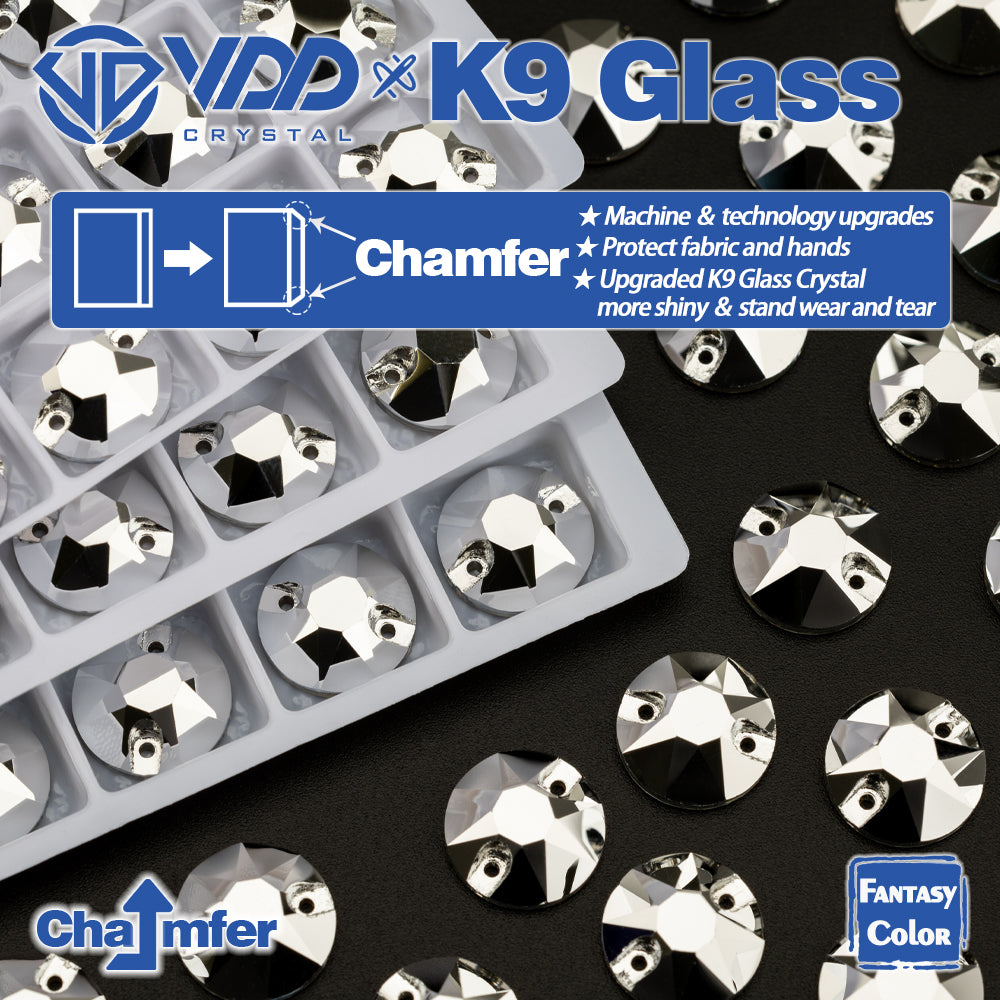 VDD 8B-8S 12mm 40Pcs Labrador Color K9 Glass Sew On Rhinestones High Quality AAAAA Crystal Flatback Sewing Strass Stones DB-S267