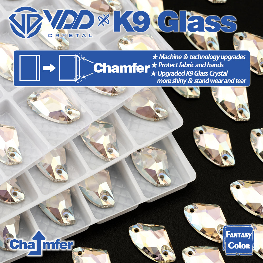 VDD Galactic 9x14mm 36Pcs Stardust Shimmer Top Quality K9 Glass Sew on Rhinestones Crystal Flatback Stones Garment Decorations