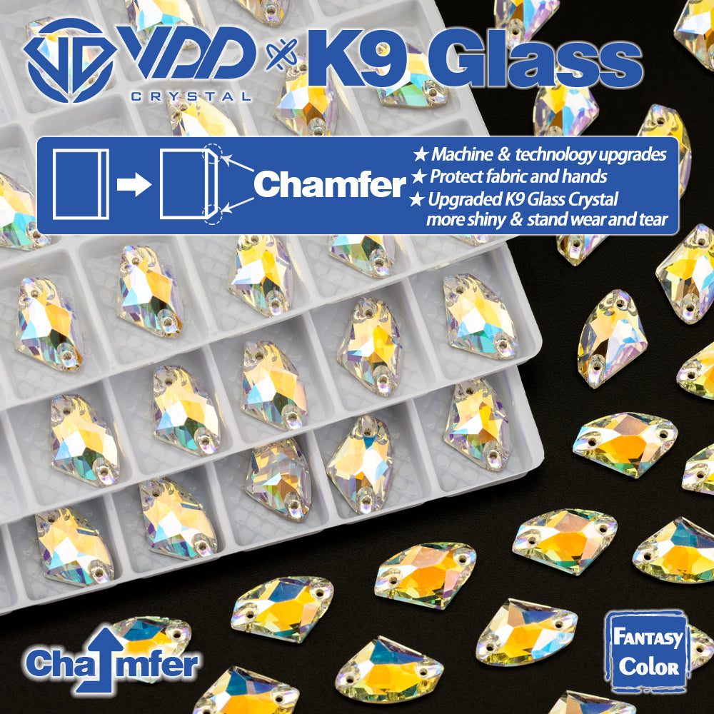 VDD Galactic 9x14mm 36Pcs Luster Mirage Color Top Quality K9 Glass Sew on Rhinestones Crystal Flatback Stones Garment Decorations