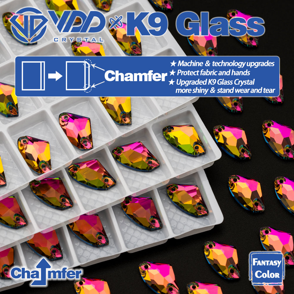 VDD Galactic 9x14mm 36Pcs Vitrail Medium Top Quality K9 Glass Sew on Rhinestones Crystal Flatback Stones Garment Decorations