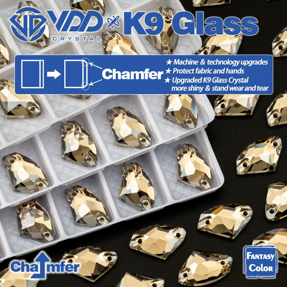 VDD Galactic 9x14mm 36Pcs Greige Top Quality K9 Glass Sew on Rhinestones Crystal Flatback Stones Garment Decorations