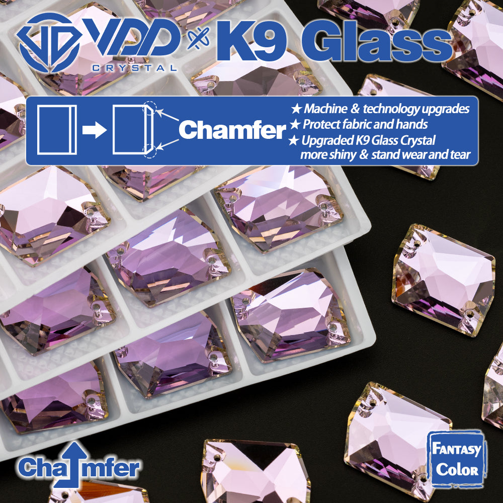 VDD Cosmic 17x21mm 15Pcs Violet Beam Color Top Quality K9 Glass Sew on Rhinestone Sewing Crystal Flatback Garment Decorations