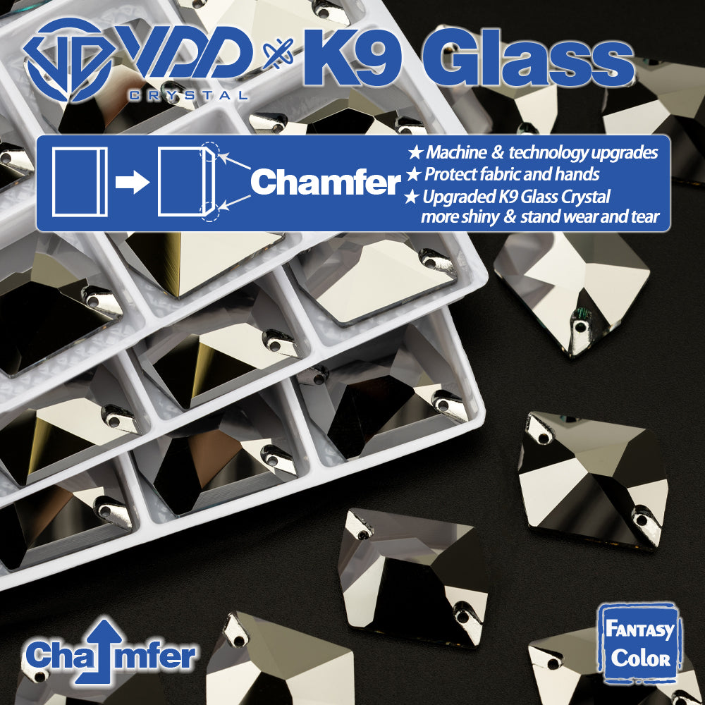 VDD Cosmic 17x21mm 15Pcs Hematite Color Top Quality K9 Glass Sew on Rhinestone Sewing Crystal Flatback Garment Decorations