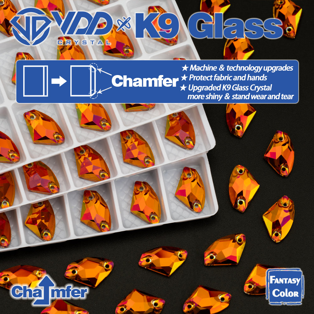 VDD Galactic 9x14mm 36Pcs Sunset Prism Top Quality K9 Glass Sew on Rhinestones Crystal Flatback Stones Garment Decorations